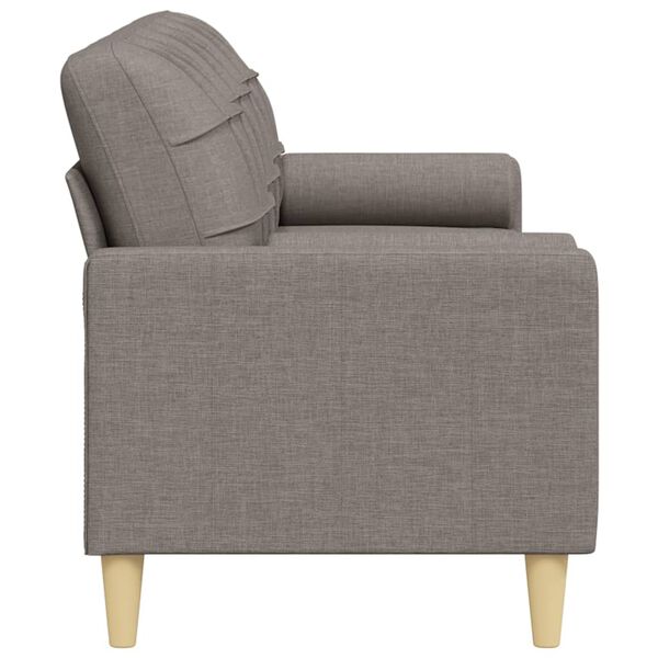vidaXL Canap&eacute; 3 places avec oreillers d&eacute;coratifs taupe 210 cm tissu