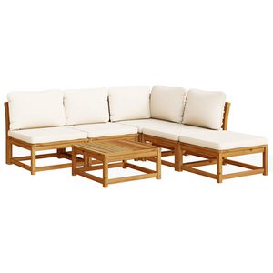 vidaXL Salon de jardin 6 pcs avec coussins bois d'acacia solide