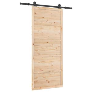 vidaXL Porte coulissante Naturel 80 x 208 cm Bois de pin massif