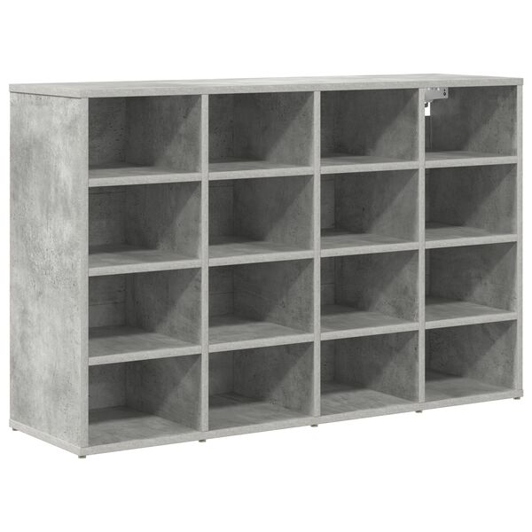 vidaXL Cabinet &agrave; chaussures avec &eacute;tag&egrave;re Gris b&eacute;ton 103 x 30 x 67 cm