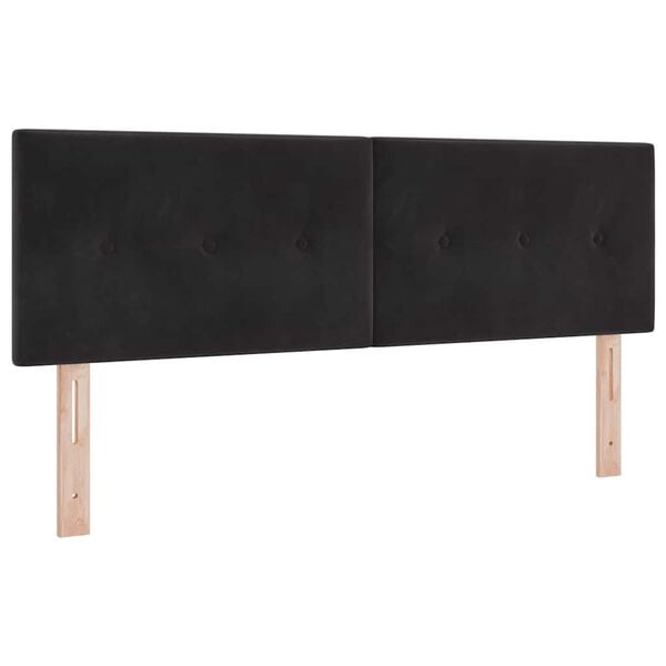 vidaXL T&ecirc;te de lit avec t&ecirc;te de lit Noir 144 cm Cuir synth&eacute;tique