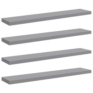 vidaXL &Eacute;tag&egrave;res murales flottantes 4 pcs gris 120x23,5x3,8 cm MDF