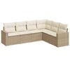 vidaXL Salon de jardin avec coussins 6 pcs beige r&eacute;sine tress&eacute;e