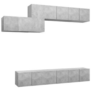 vidaXL Ensemble de meubles TV 7 pcs Gris b&eacute;ton Bois d'ing&eacute;nierie