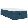 vidaXL Cadre de lit ottoman avec matelas bleu fonc&eacute; 80x200 cm velours