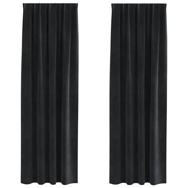 vidaXL Rideaux occultants 2 pcs Noir 140 x 245 cm Velours