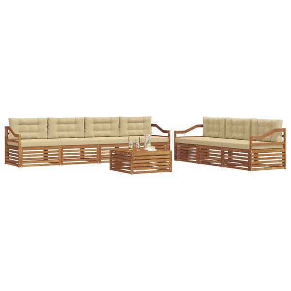 vidaXL Ensemble de canap&eacute;s d'ext&eacute;rieur 8 pcs Naturel et Beige