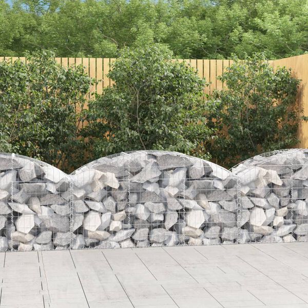 vidaXL Panier de gabions arqué 150x50x60/80 cm Fer galvanisé