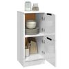 vidaXL Buffets 2 pcs Blanc brillant 30x30x70 cm Bois d'ing&eacute;nierie