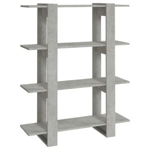 vidaXL Biblioth&egrave;que/S&eacute;parateur de pi&egrave;ce Gris b&eacute;ton 100x30x123,5 cm