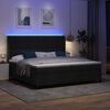 vidaXL Lit &agrave; ressort LED avec matelas Noir 200 x 200 cm tissu