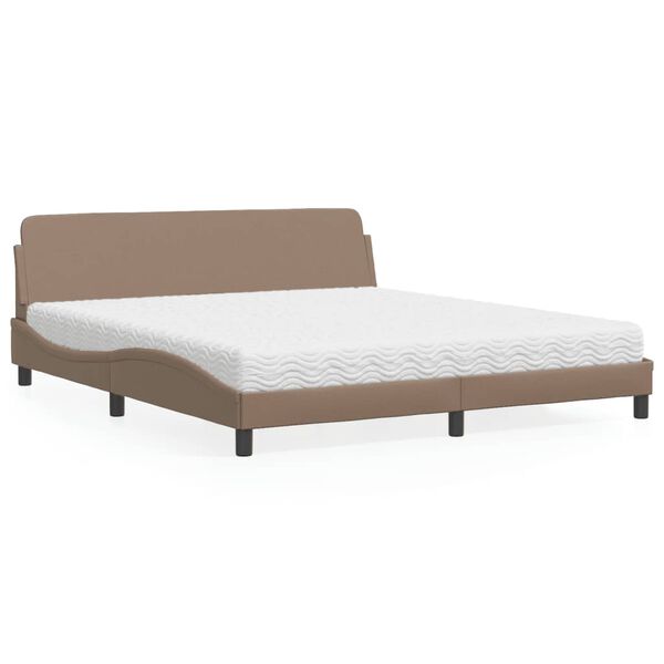 vidaXL Lit avec matelas Dover cappuccino 180x200 cm similicuir