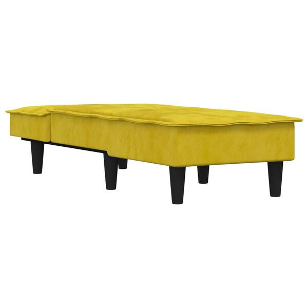 vidaXL Chaise longue jaune velours