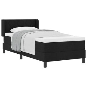 vidaXL Lit &agrave; ressorts avec matelas Noir 190 x 90 cm Polyester