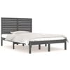 vidaXL Cadre de lit sans matelas gris 135x190 cm bois massif