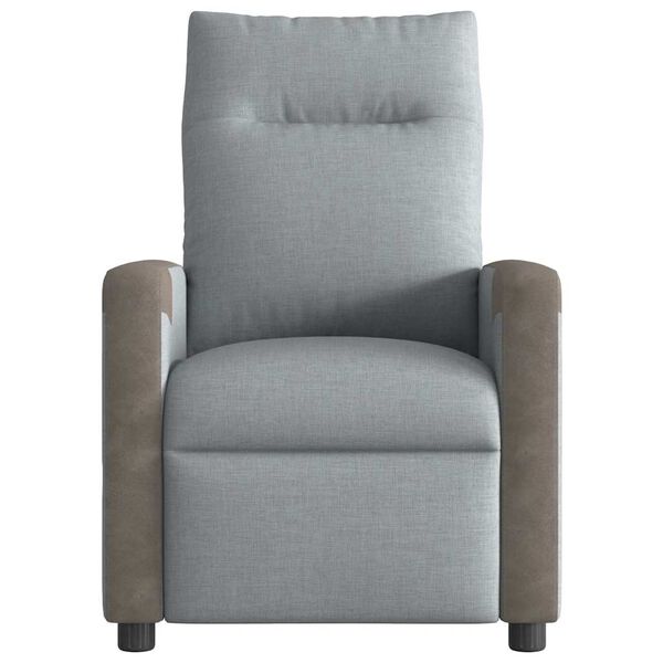 vidaXL Fauteuil inclinable électrique Gris clair Tissu