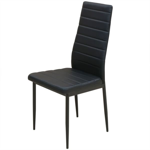 vidaXL Ensemble table et chaise de salle à manger 5 pièces noir