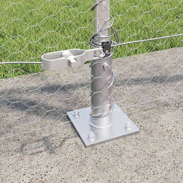 vidaXL Poteau de cl&ocirc;ture. Argent&eacute; 100 x 1 m (maille de 25 mm) Acier