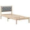 vidaXL Cadre de lit avec t&ecirc;te de lit Gris clair 90 x 200 cm Pin massif
