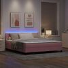 vidaXL Lit &agrave; ressort LED avec matelas Rose 180 x 200 cm Velours
