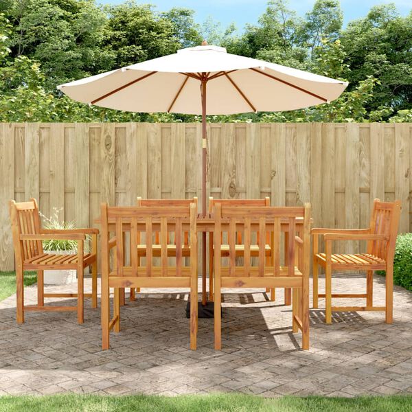 vidaXL Ensemble &agrave; manger de jardin 7 pcs Bois d'acacia solide