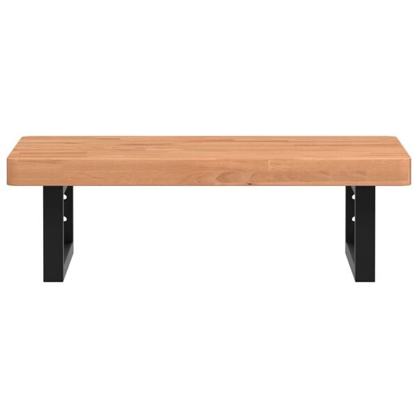 vidaXL &Eacute;tag&egrave;re de vasque murale acier et bois massif de h&ecirc;tre