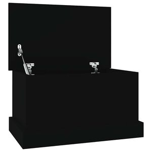 vidaXL Bo&icirc;te de rangement noir 50x30x28 cm bois d'ing&eacute;nierie