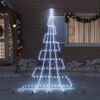 vidaXL Arbre de Noël LED avec piquets au sol Blanc froid 500 cm Métal