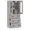 vidaXL Buffet haut Sonoma gris 69,5x34x180 cm Bois d'ingénierie