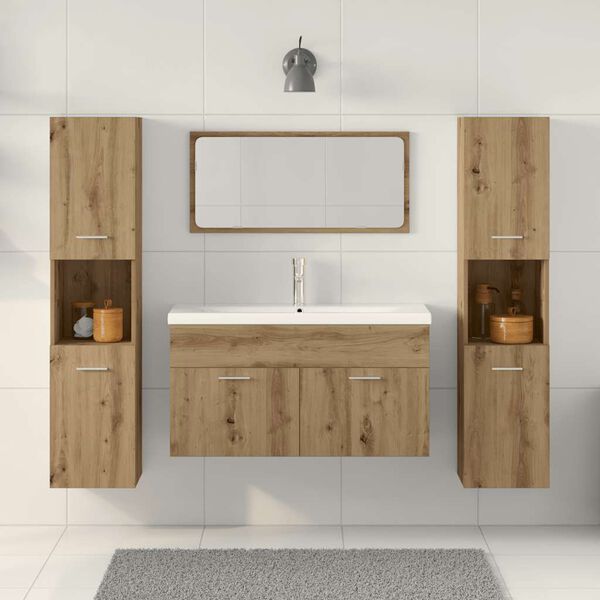 vidaXL Ensemble de meubles salle de bain 4 pcs bois d'ing&eacute;nierie