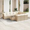 vidaXL Salon de jardin 11 pcs avec coussins beige r&eacute;sine tress&eacute;e