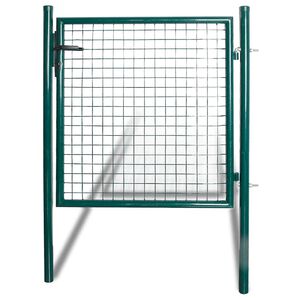vidaXL Portail de cl&ocirc;ture &agrave; une porte 100x100 cm en acier thermolaqu&eacute;