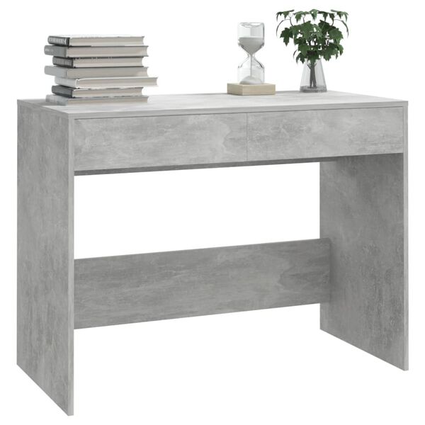 vidaXL Bureau gris béton 101x50x76,5 cm bois d'ingénierie