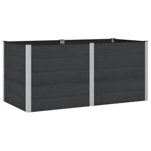vidaXL Jardini&egrave;re sur&eacute;lev&eacute;e Noir 200 x 100 x 91 cm WPC et Aluminium