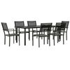 vidaXL Ensemble &agrave; manger de jardin 7 pcs noir textil&egrave;ne et acier