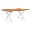 vidaXL Table &agrave; manger avec bord vivant 180x100x74 cm bois massif ch&ecirc;ne