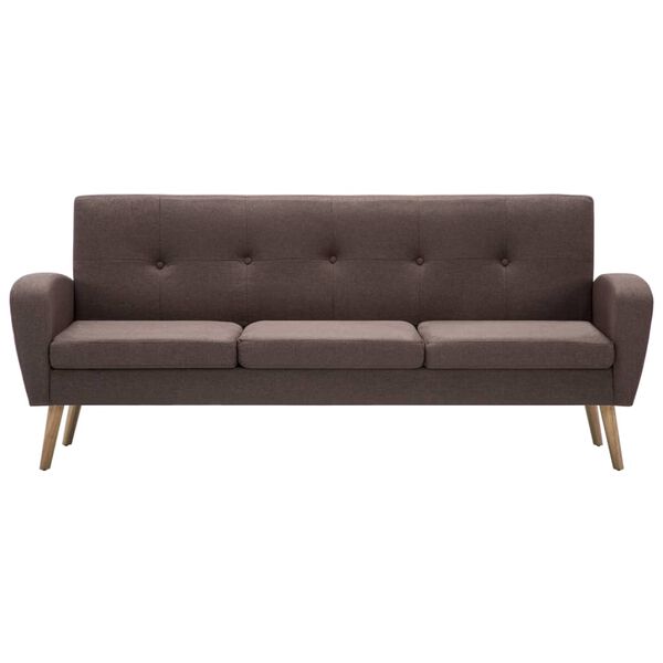 vidaXL Canap&eacute; &agrave; 3 places Tissu Marron