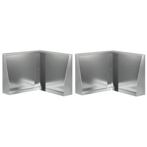 vidaXL Mur de sout&egrave;nement 2 pc 50 x 50 x 40 cm Acier galvanis&eacute; Argent&eacute;