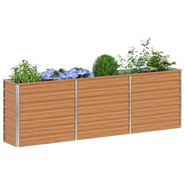 vidaXL Lit surélevé de jardin 240x40x77 cm Acier galvanisé Argenté