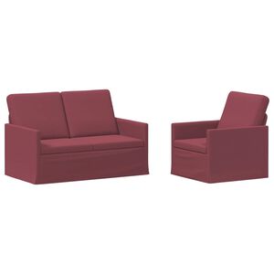 vidaXL Ensemble de Canap&eacute;s 2 pcs Bordeaux Tissu
