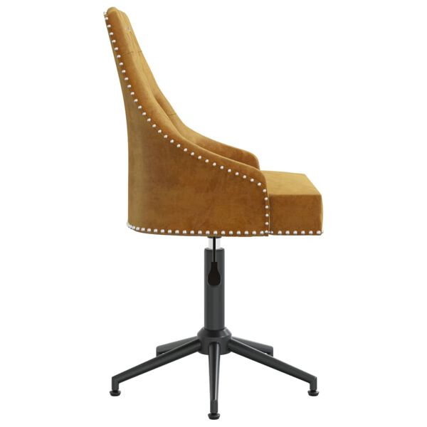 vidaXL Chaises &agrave; manger pivotantes lot de 4 Marron Velours