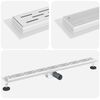 vidaXL Drain de Douche avec Design Lin&eacute;aire Argent&eacute; 90 cm