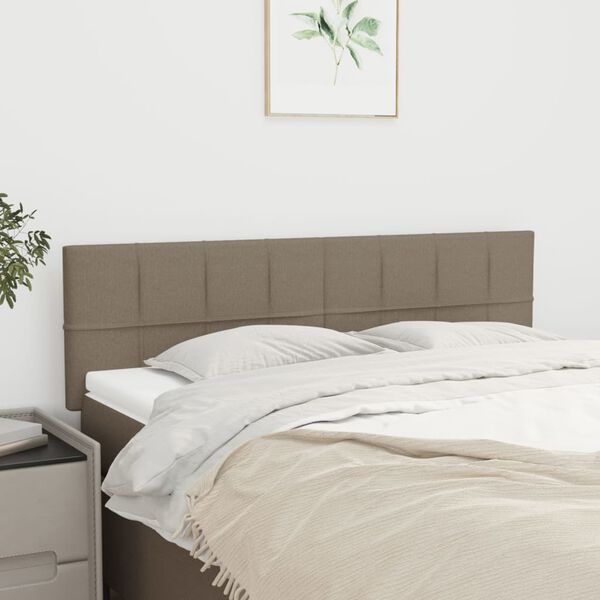 vidaXL T&ecirc;tes de lit 2 pcs Taupe 72x5x78/88 cm Tissu