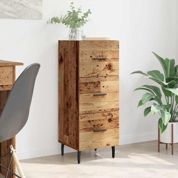 vidaXL Buffet Bois ancien 34 x 34,5 x 90 cm Bois d'ing&eacute;nierie