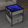 vidaXL Table basse avec LED Infinity sonoma gris 40x40x51 cm