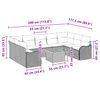 vidaXL Ensemble de canap&eacute; de jardin avec coussin 10 pcs Gris polyrotin