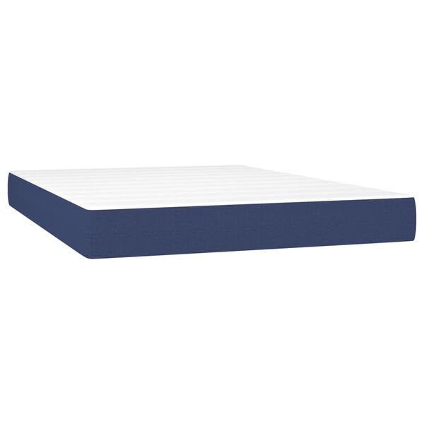 vidaXL Matelas de lit à ressorts ensachés Bleu 140x190x20 cm Tissu