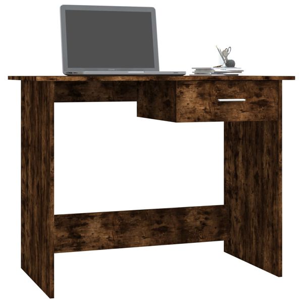 vidaXL Bureau Ch&ecirc;ne fum&eacute; 100x50x76 cm Bois d'ing&eacute;nierie