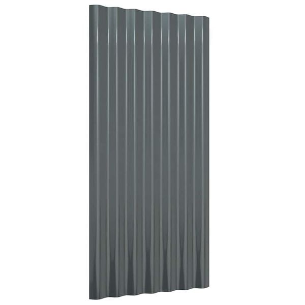 vidaXL Panneaux de toiture 36 pcs Acier galvanis&eacute; Anthracite 80x36 cm
