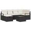 vidaXL Ensemble de canap&eacute; de jardin 7 pc Noir polyrotin
